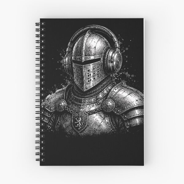 Item preview, Medieval Knight Wearing Headphones Portrait designed and sold by JasKei-Designs.