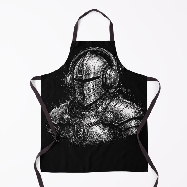 Item preview, Medieval Knight Wearing Headphones Portrait designed and sold by JasKei-Designs.