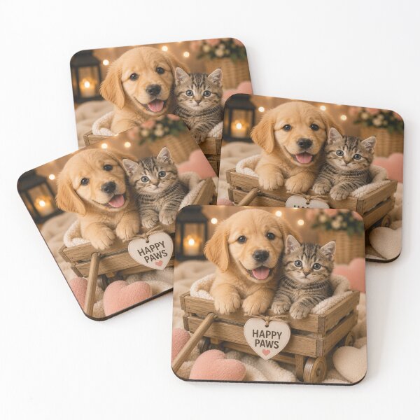Item preview, Happy Paws Puppy and Kitten Friends designed and sold by BagFactoryUK.