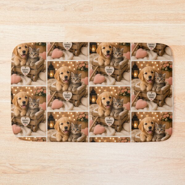 Item preview, Happy Paws Puppy and Kitten Friends designed and sold by BagFactoryUK.