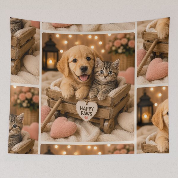 Item preview, Happy Paws Puppy and Kitten Friends designed and sold by BagFactoryUK.