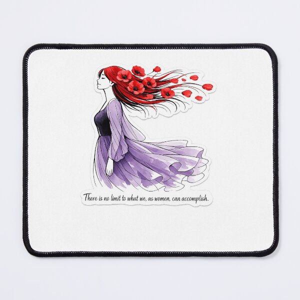 Item preview, Purple tulle dressed woman image with red poppies on her hair with wording designed and sold by wallartofmio.