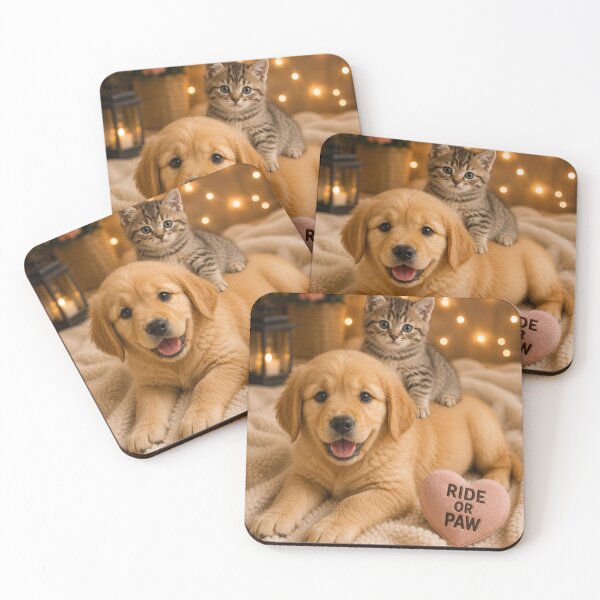 Item preview, Ride or Paw Puppy and Kitten Friends designed and sold by BagFactoryUK.
