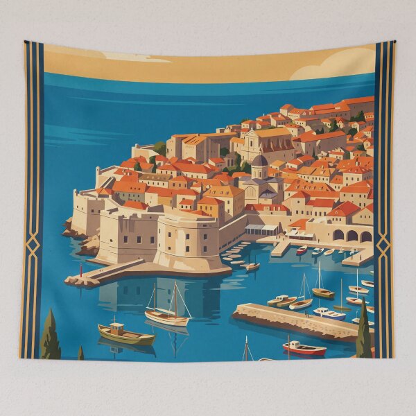 Item preview, Dubrovnik Croatia Vintage Travel Poster designed and sold by Bomax121.