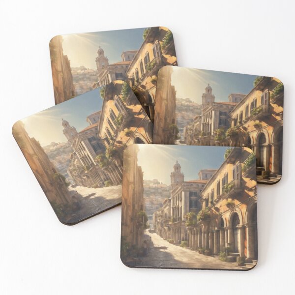 Item preview, Sunny Italy Street Architecture Watercolor Landscape Art designed and sold by UmSkelig834.