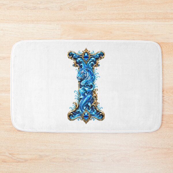 Item preview, Aqua Zodiac Guardian White Tiger-Pisces Letter I designed and sold by BlissBlvdShop.