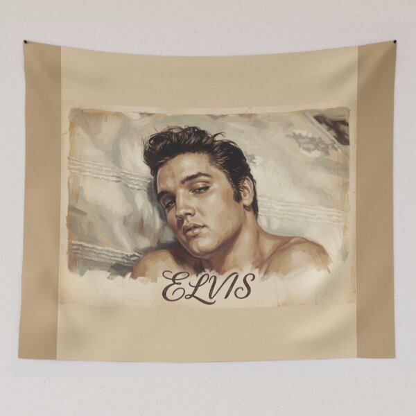 Item preview, Elvis Presley - Vintage Painted Portrait Retro Wall Art designed and sold by ElvisVintagePosters.