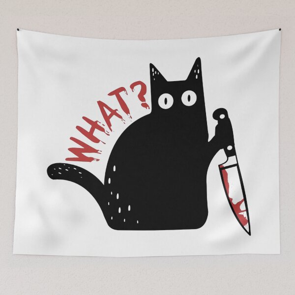 Item preview, Funny Black Cat with Knife T-Shirt | Dark Humor Meme Cat Graphic Tee designed and sold by Ahmed-G-Designs.