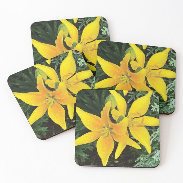 Item preview, Beautiful Bloom Yellow Spring Lilies in the Rain Photo designed and sold by Here's To Endless Possibilities.
