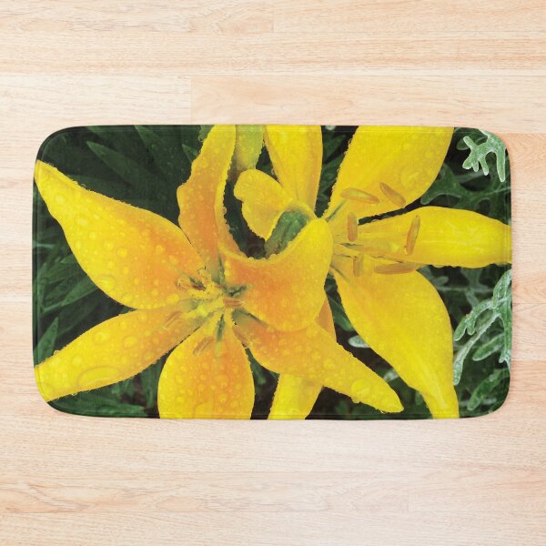 Item preview, Beautiful Bloom Yellow Spring Lilies in the Rain Photo designed and sold by Here's To Endless Possibilities.