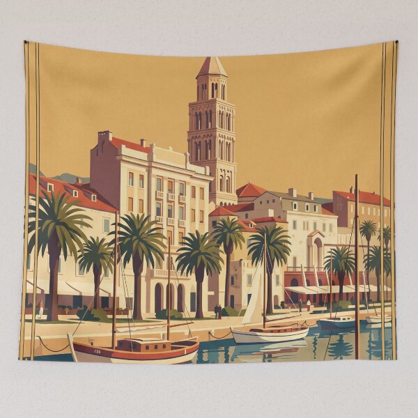 Item preview, Split Croatia Vintage Travel Poster designed and sold by Bomax121.