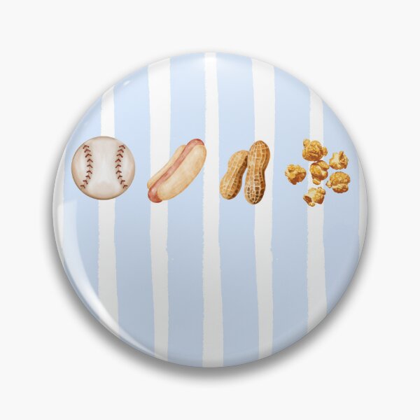 Item preview, Baseball Food Watercolor Blue Stripes Hot Dogs Peanuts Popcorn designed and sold by JaymeOctober.