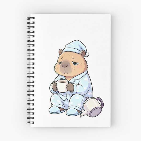 Item preview, Capybara in Pajamas - Cute Sleepy Coffee Lover Art designed and sold by ZINO WORLD.