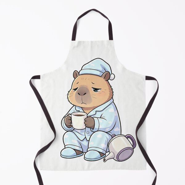 Item preview, Capybara in Pajamas - Cute Sleepy Coffee Lover Art designed and sold by ZINO WORLD.