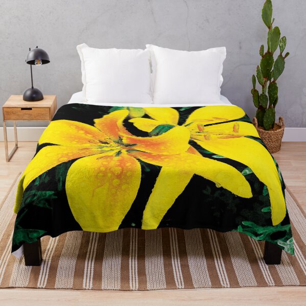 Item preview, Beautiful Bloom Yellow Spring Lilies in the Rain Water Color designed and sold by Here's To Endless Possibilities.