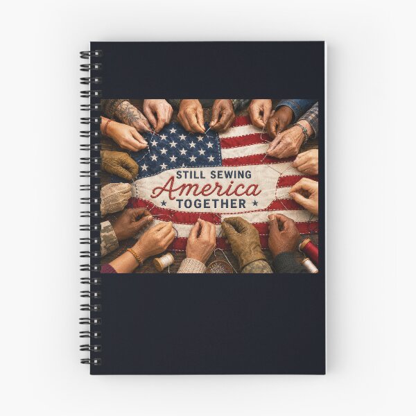 Item preview, ✂️ STITCHED TOGETHER COLLECTION ✂️- ❤️ - Still Sewing America Together - Diverse hands stitching a flag v1 designed and sold by WheelieGdArt.