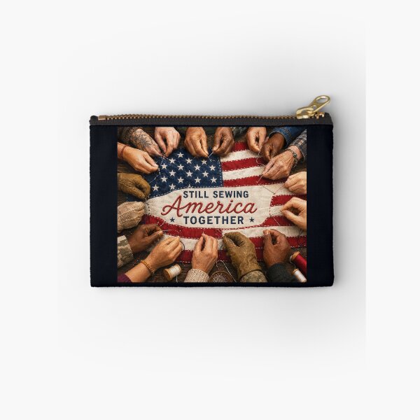 Item preview, ✂️ STITCHED TOGETHER COLLECTION ✂️- ❤️ - Still Sewing America Together - Diverse hands stitching a flag v1 designed and sold by WheelieGdArt.