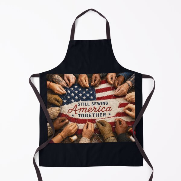 Item preview, ✂️ STITCHED TOGETHER COLLECTION ✂️- ❤️ - Still Sewing America Together - Diverse hands stitching a flag v1 designed and sold by WheelieGdArt.