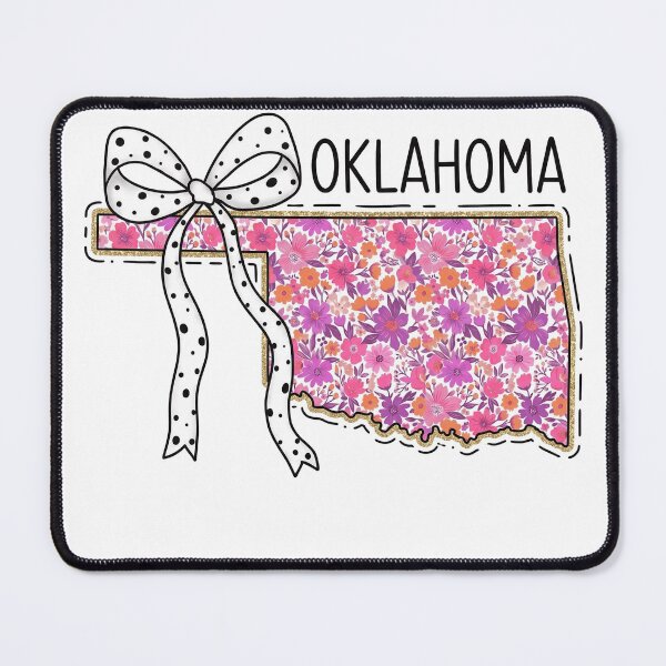 Item preview, Cute Oklahoma Floral Map Graphic Coquette Bow Design designed and sold by Paper Drip.