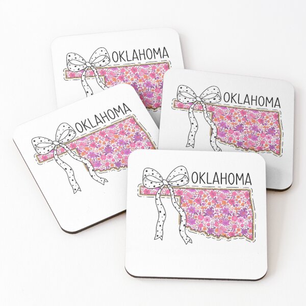 Item preview, Cute Oklahoma Floral Map Graphic Coquette Bow Design designed and sold by Paper Drip.