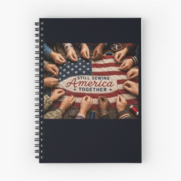 Item preview, ✂️ STITCHED TOGETHER COLLECTION ✂️- ❤️ - Still Sewing America Together - Diverse hands stitching a flag v2 designed and sold by WheelieGdArt.