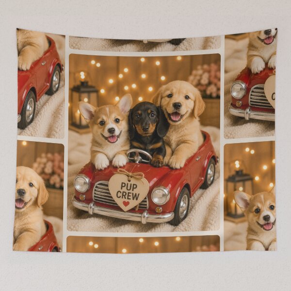 Item preview, Pup Crew Puppy Friends Portrait designed and sold by BagFactoryUK.
