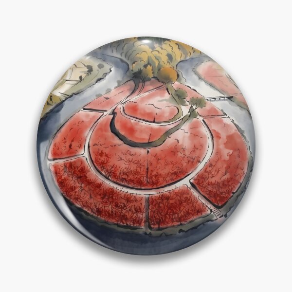 Item preview, Sumi-e Red Spider Lily Aerial River Landscape designed and sold by conohitoAI-ArtGallery.