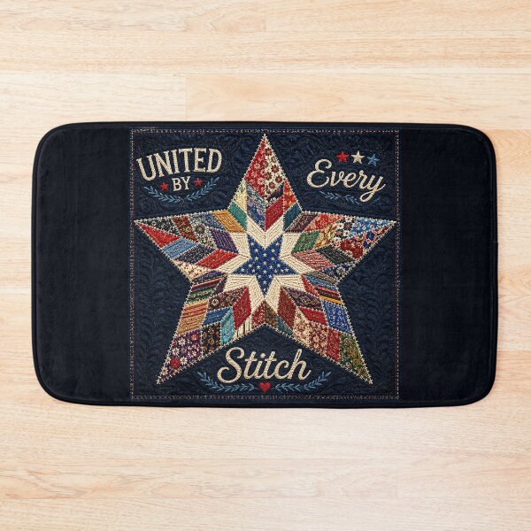 Item preview, ✂️ STITCHED TOGETHER COLLECTION ✂️- ❤️ - United by Every Stitch - Star quilt inspired by American folk quilting designed and sold by WheelieGdArt.