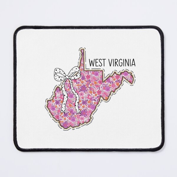 Item preview, Cute West Virginia Floral Map Graphic Coquette Bow Design designed and sold by Paper Drip.