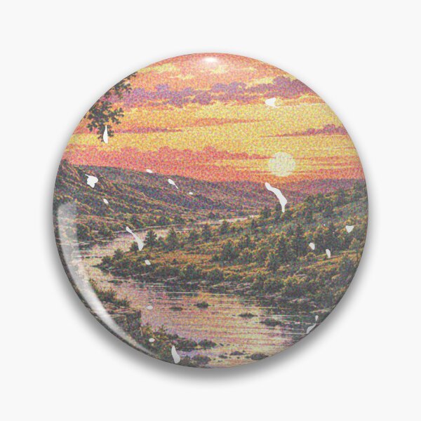 Item preview, Retro 90’s worn aged Sunset Driftless Wisconsin Minnesota Bluffs Trees River Scene. designed and sold by BlueLineLAX.