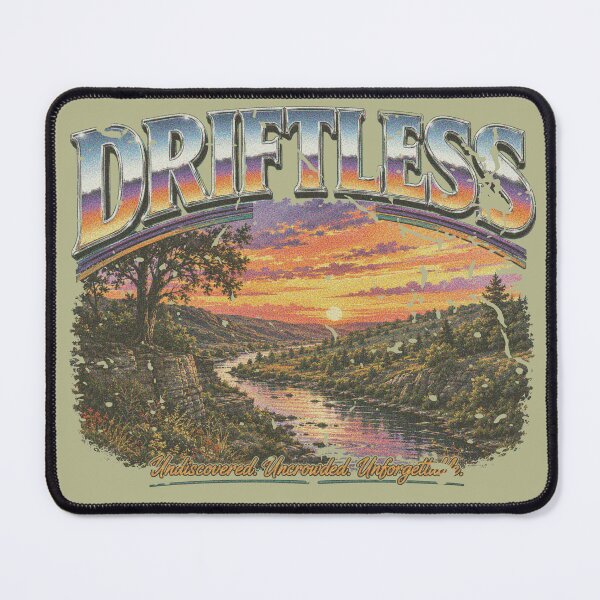Item preview, Retro 90’s worn aged Sunset Driftless Wisconsin Minnesota Bluffs Trees River Scene. designed and sold by BlueLineLAX.