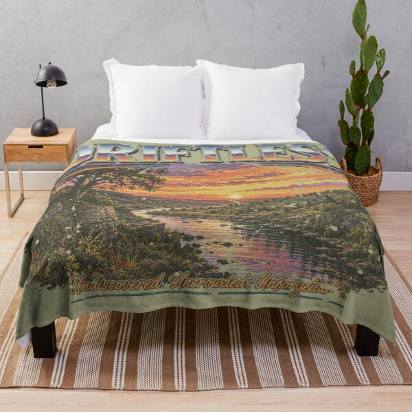 Item preview, Retro 90’s worn aged Sunset Driftless Wisconsin Minnesota Bluffs Trees River Scene. designed and sold by BlueLineLAX.