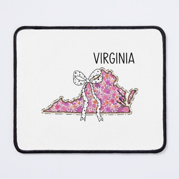 Item preview, Cute Virginia Floral Map Graphic Coquette Bow Design designed and sold by Paper Drip.