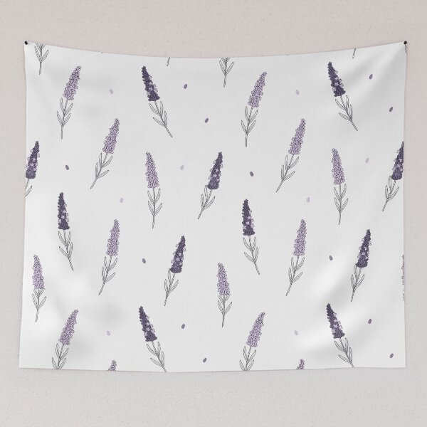 Item preview, Lavender Botanical Line Art Pattern designed and sold by NuvoraNest.