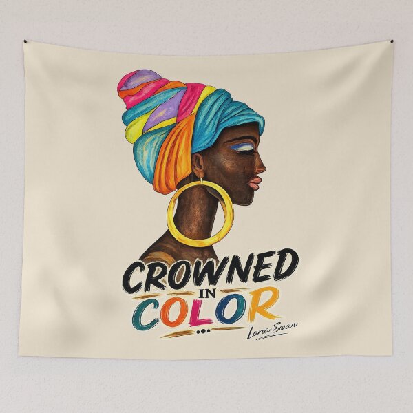 Item preview, CROWNED IN COLOR | African Woman Portrait | Cream Edition by Lana Swan designed and sold by BlueberrySwan.