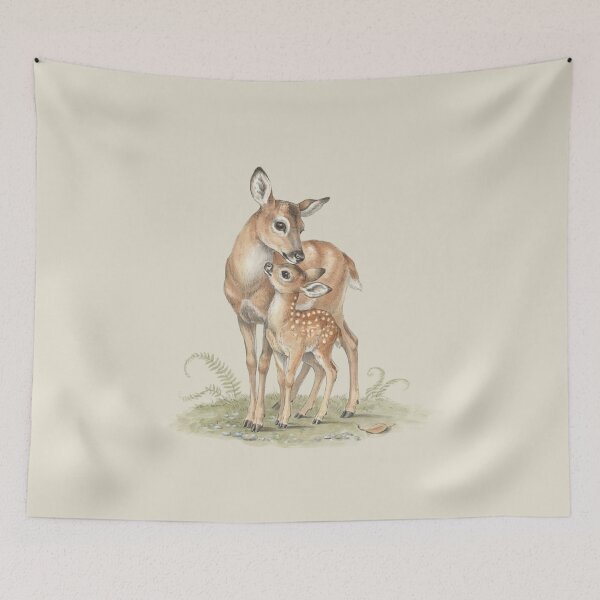 Item preview, Whimsical Deer Family Watercolor Illustration designed and sold by WikaKowalczyk.