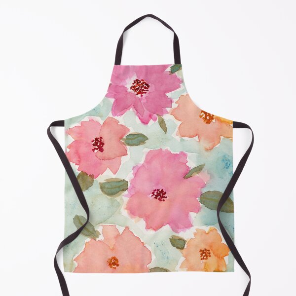 Item preview, Lámina artística de flores en acuarela: Jardín de flores, paleta de colores rosa y naranja. designed and sold by A Painted Garden  .