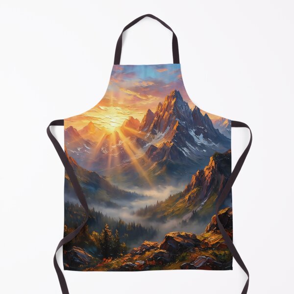 Item preview, Majestic Sunrise Peaks: Textured Mountain Valley Art designed and sold by MoonwoodStudio.
