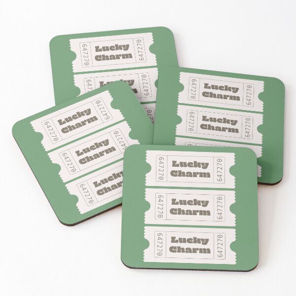 Item preview, Green Aesthetic Lucky Charm Tickets Design, Law of Attraction & Manifestation Artwork designed and sold by SpringTeaDesigns.