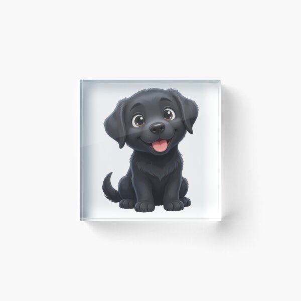 Item preview, Cute Cartoon Black Labrador Puppy - Adorable Big Eyes Smiling Dog designed and sold by Inkyaccessories.