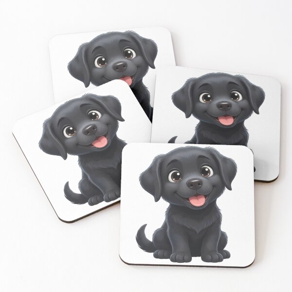 Item preview, Cute Cartoon Black Labrador Puppy - Adorable Big Eyes Smiling Dog designed and sold by Inkyaccessories.