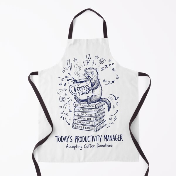 Item preview, Sleepy Ferret Today's Productivity Manager | Accepting Coffee Donations | Funny Ferret Coffee Design designed and sold by Softbear Atelier.