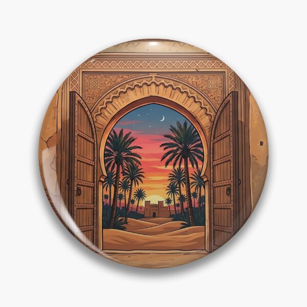 Item preview, Aesthetic Vintage Moroccan Door Desert Oasis Sunset designed and sold by MorcVibe.