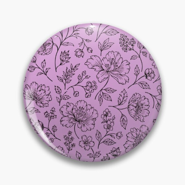 Item preview, Endless Garden Botanical Wildflower Line Art Pattern Lily designed and sold by The Fine Print by BassAddict.