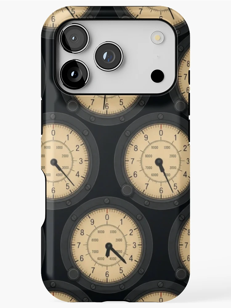 Thumbnail 1 of 4, iPhone Case, Altimeter Dial Pattern — Repeating Flight Instruments designed and sold by NominalSystems.