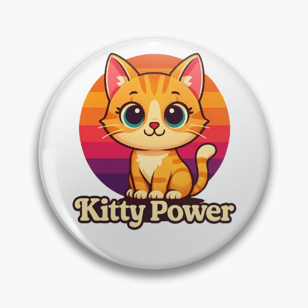 Item preview, Cute Orange Cat with Retro Sunset and words "Kitty Power" designed and sold by MKTreasures.