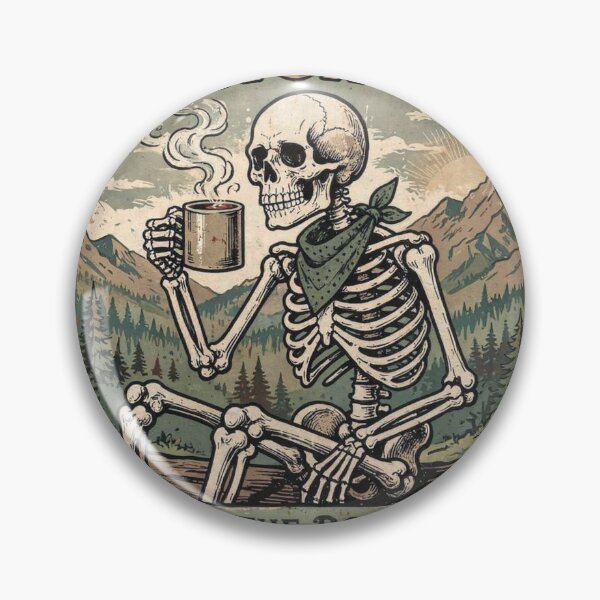 Item preview, Skeleton Skeleton Brew Fuel For The Bone Weary - Funny Coffee Vintage Retro Skeleton Camping Sign Fuel For The Bone Weary - Funny Coffee Vintage Retro Skeleton Camping Sign designed and sold by ExpressoJungle.