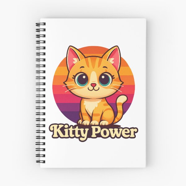 Item preview, Cute Orange Cat with Retro Sunset and words "Kitty Power" designed and sold by MKTreasures.