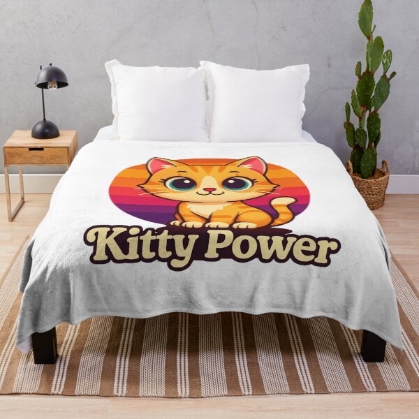 Item preview, Cute Orange Cat with Retro Sunset and words "Kitty Power" designed and sold by MKTreasures.