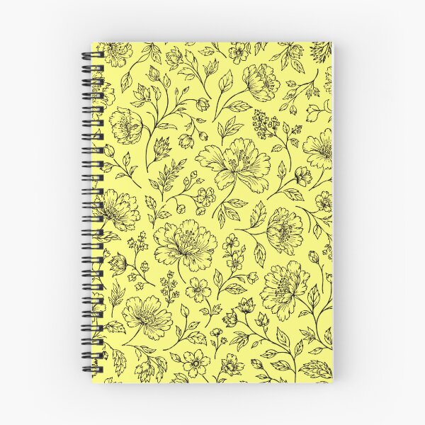 Item preview, Endless Garden Botanical Wildflower Line Art Pattern Yellow designed and sold by The Fine Print by BassAddict.